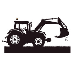 Naklejka premium excavator on a white background