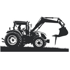 Naklejka premium excavator on a white background