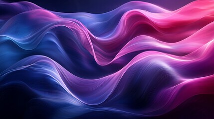 Fototapeta premium Abstract flowing waves, vibrant colors, dark background, design element