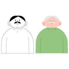 할아버지 캐릭터(노인+수염+남성+흰머리)