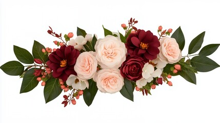 Elegant Floral Arrangement With Roses, Dahlias, And Greenery