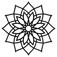 Elegant Mandala Outline Vector Design