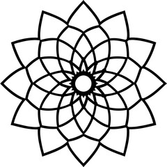 Obraz premium Elegant Mandala Outline Vector Design