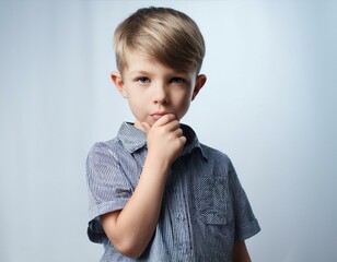 Thoughtful little boy, left and right brain