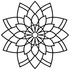 Obraz premium Elegant Mandala Outline Vector Design