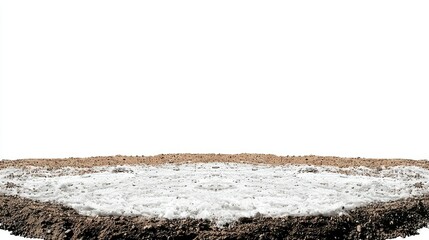 Isolated Patch of Snow on Brown Ground, Winter Landscape Element