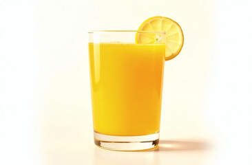 Glass of orange juice isolated on white background