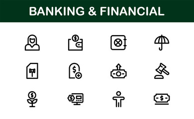 Financial and Banking Icon Pack. Professional Icons for Wealth Management, Online Banking, Transactions, and Money Management Designs