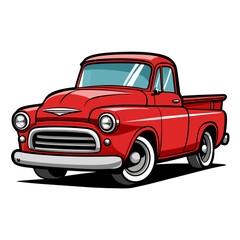 Red vintage pickup truck