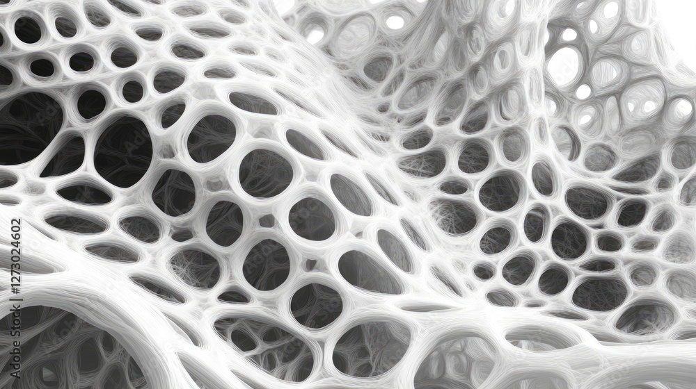 Poster A close-up shot of nanotube structures with complex hexagonal patterns, symbolizing the future of technology and innovation in the scientific world.