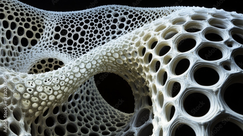 Aufkleber A close-up shot of nanotube structures with complex hexagonal patterns, symbolizing the future of technology and innovation in the scientific world.