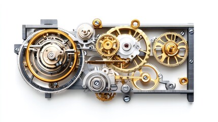 A complex clockwork mechanism in motion, with gears turning effortlessly, illustrating the beauty and precision of mechanical engineering.