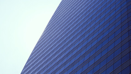 Modern Glass Facade with Sky Reflection. Abstract Architecture Background