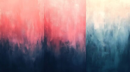 Abstract Painting Warm Cool Hues Softly Blending. AI Generated