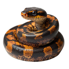Fototapeta premium Angled view full body shot of an extremely perfect looking single rubber boa isolated on a white transparent background