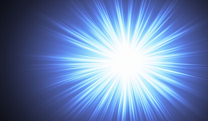 Obraz premium abstract blue positive energy background texture with sun rays flash on the sky 
