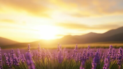 Lavender fields in full bloom provence nature photography vibrant landscape sunset view aromatic serenity