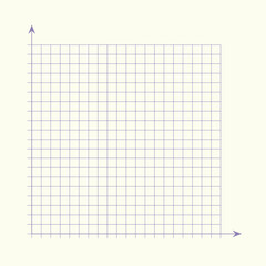 Grid paper. Mathematical graph. Cartesian coordinate system with x-axis, y-axis. Squared background with color lines. Geometric pattern for school, education. Lined blank on transparent background.