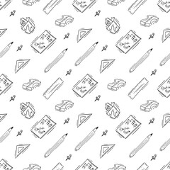 artist tool pattern. art supplies seamless pattern. doodle artist kit seamless pattern. doodle art material background