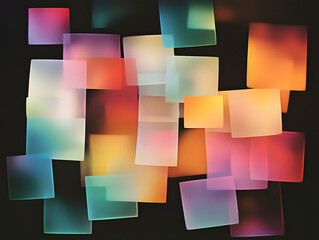 Modern Digital Art with Luminous Squares Generative AI  