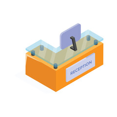 Take a look at this amazing icon of reception desk in modern design style