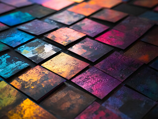 Textured Abstract Art with Vibrant Metallic Colors Generative AI  