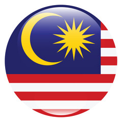 Fototapeta premium Malaysia flag circle icon vector illustration design