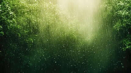 Atmospheric emerald green gradient with raindrop effects and grainy texture, ideal for cosmetic brand website headers, sustainable fashion campaign materials, and wellness blog post visuals.