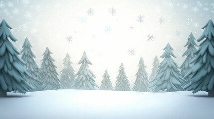 Fototapeta premium Snow-covered forest with glistening icicles winter wonderland nature tranquil scenic dreamy atmosphere