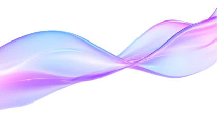 Gordijnen Colorful abstract wavy background with iridescent holographic waves, isolated on white background © Jannik
