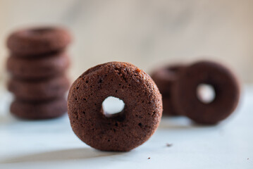 assorted donuts with chocolate frosted