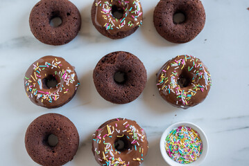 assorted donuts with chocolate frosted