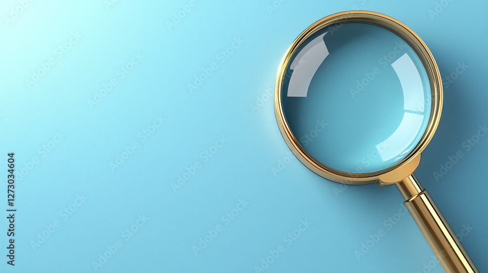 Aufkleber exploring clarity with a magnifying glass studio setting image showcase minimalist design close-up v