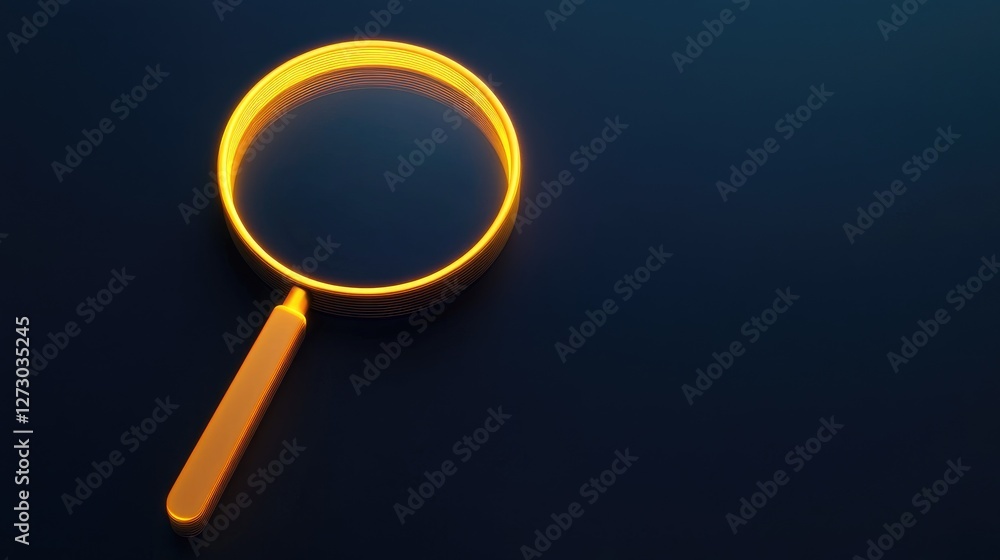 Aufkleber exploring digital insights through a magnifying glass virtual environment graphic design modern view