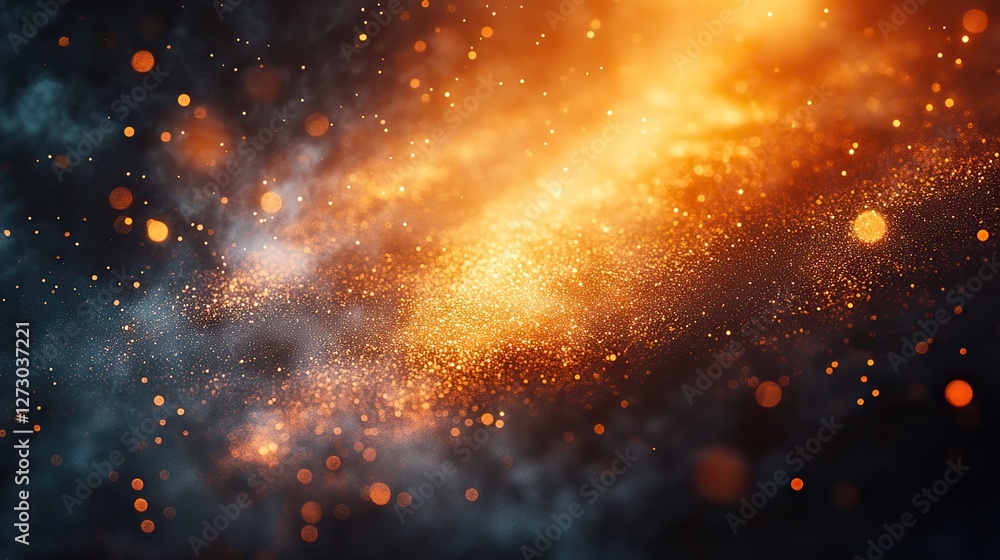 Poster real backlit dust particles floating with authentic lens flare effects creating a stunning atmospher