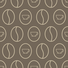 Seamless coffee bean pattern for background, wallpaper, fabric motifs, gift wrapping and others