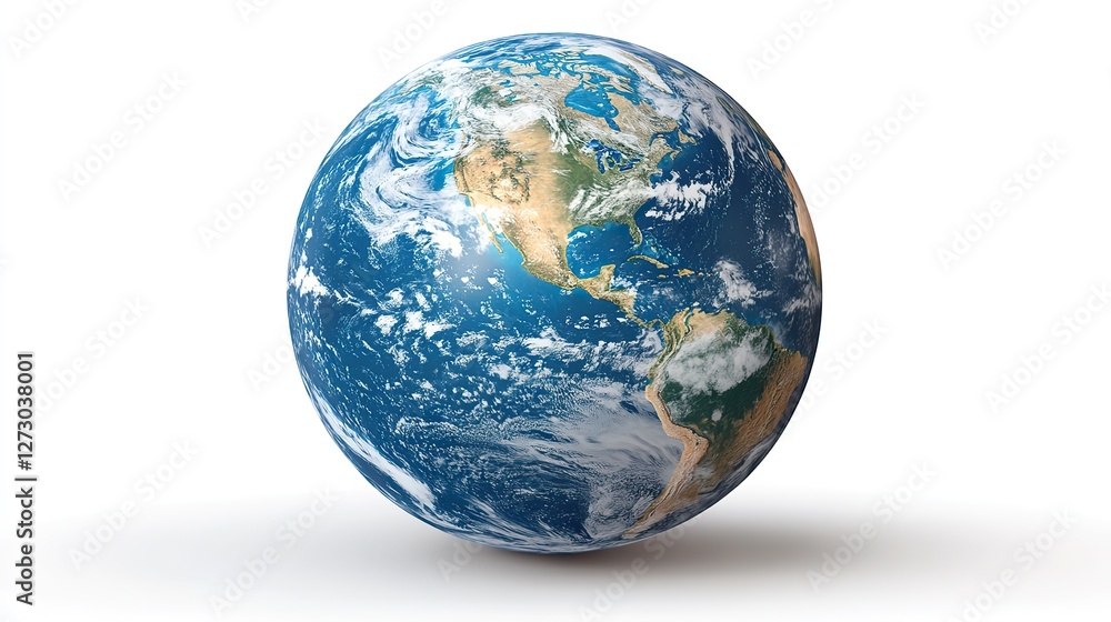 Poster realistic earth globe with transparent background in png style for detailed global representation an
