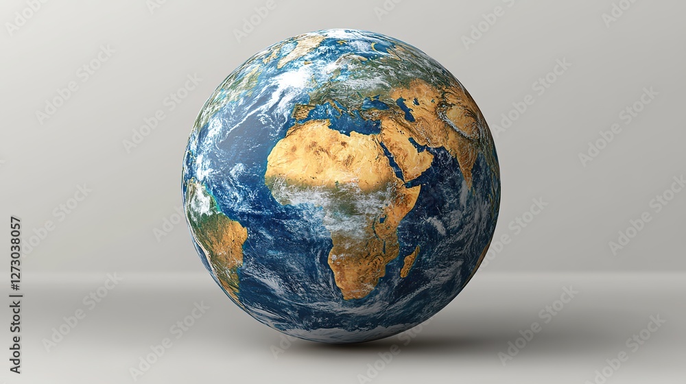 Poster realistic earth globe with transparent background in png style for detailed global representation an