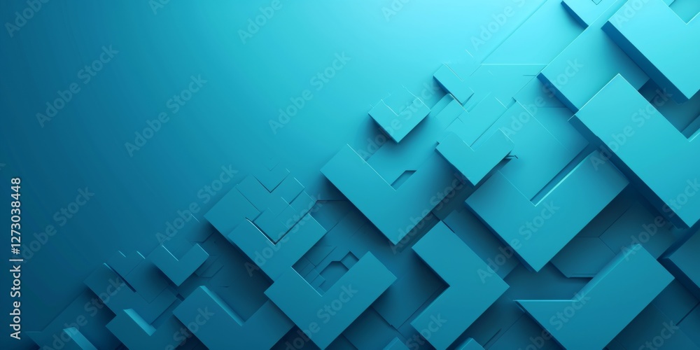 Poster dynamic blue geometric shapes create an eye-catching abstract background design for modern presentat