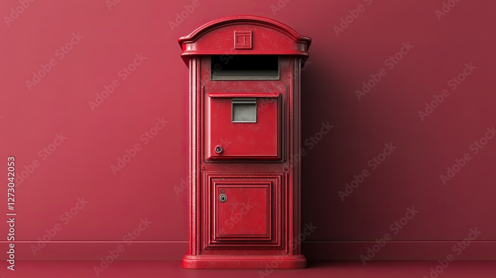 Leinwandbilder red mailbox object with detailed design isolated on transparent background for versatile use in grap