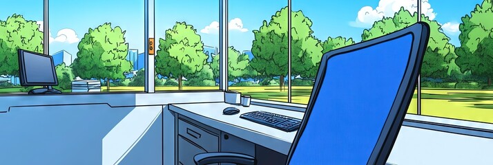 office cubicle in a modern corporation - empty