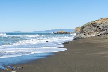 Coast of the Pacific Ocean, California in the USA.