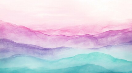 Abstract Watercolor Mountain Landscape: Serenity in Pastel Hues
