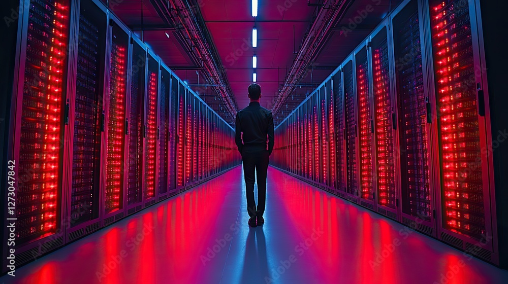 Poster secure data management administrator ensuring cyber security in data center server farm cloud comput