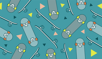 Skateboard deck pattern background vector design © rupa