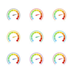 Pain scale icon isolated on white background. Set icons colorful