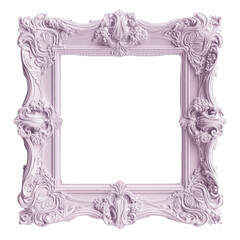 Elegant Pastel Purple Baroque Ornate Frame with Transparent Background &ndash; Vintage Decorative Graphic Resource