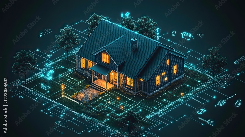 Poster smart home automation and connectivity a seamless internet of things iot ecosystem visual concept