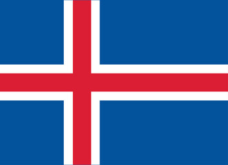 Iceland. National Flag of Iceland. Vector