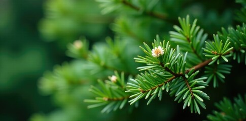 evergreen shrub with needle-like leaves and small white flowers, pine tree, evergreen, natural world